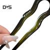 Acrylic Hair Fork Wave U-Shaped Hairpin Women Back Head Bun Headgear Lightweight Daily Use Hair Accessory
