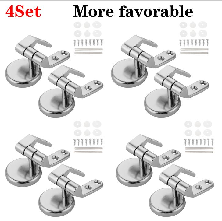 Universal Toilet Seat Hinges Zinc Alloy Replacement Hinges Set Toilet Lid Accessories Repair Kit Fits for Most Seats Cover Lid