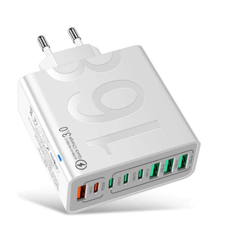 150W Multi Port USB Charging Adapter Fast Charging Wall Adapter Type C USB Travel Charging Adapter For Mobile Phone