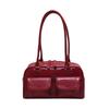 Shoulder Chubby Bags For Women Stand Oil Style Bowling Boston Pockets Desinger Shopping Bag Handbag  Purses And Handbags