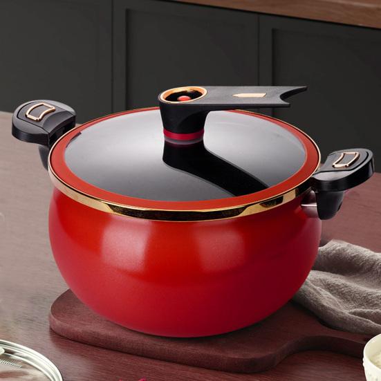 Nonstick Ceramic Coated Soup Pot with Lid 7L Fast Cooking Crock Pot Micro Pressure Cooker Versatile Cookware