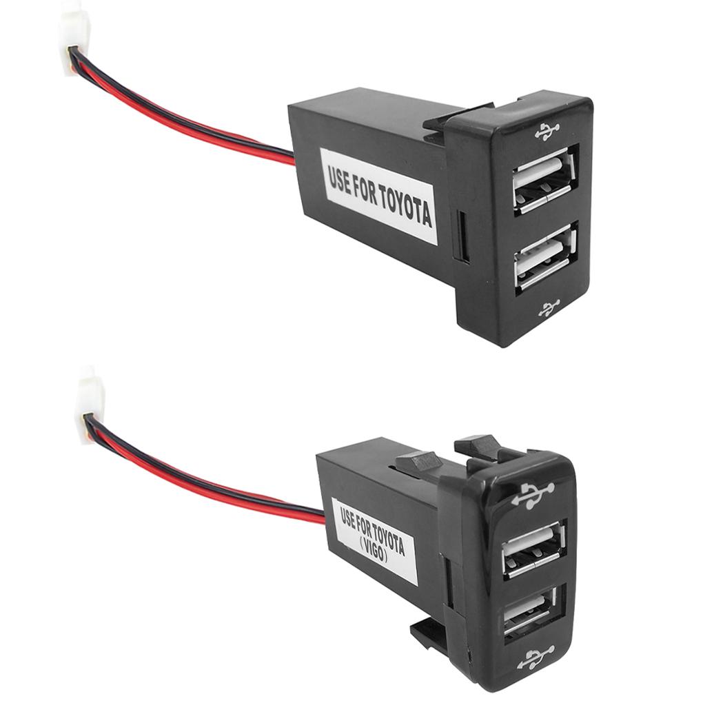 Car Charger Dual USB Charging Adapter 12V 2.1A USB Charging Wired Portable Socket