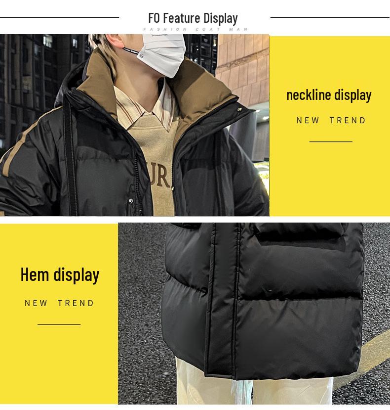 Men's Youth Mid-Length Down Jacket - Winter Thickened Coat for Junior and High School Students
