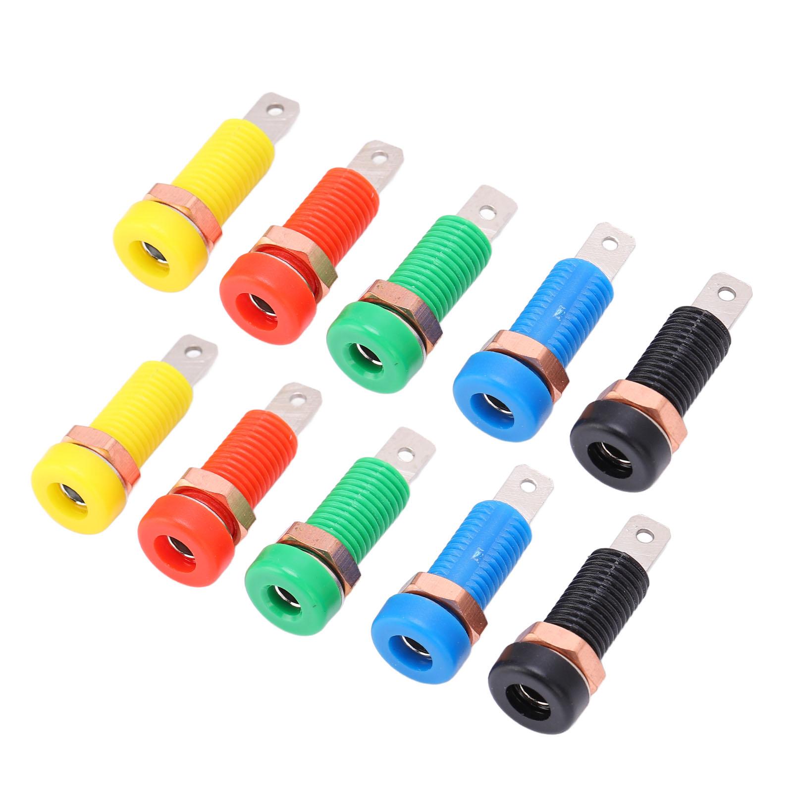 

10pcs Banana Plugs Brass ABS Material Maximum.24A Current 4mm 0.2in Hole Insulation Resistance Socket Female Connector
