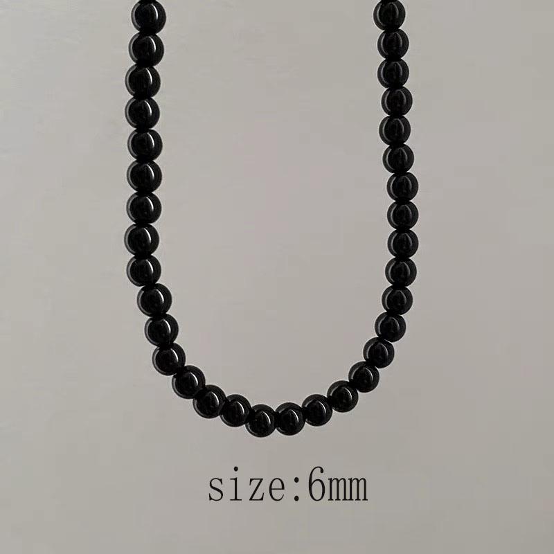 

Модное элегантное ювелирное изделие Свадебное ожерелье из крупного жемчуга для женщин Модное черное ожерелье-чокер из искусственного жемчуга N0455-6mm