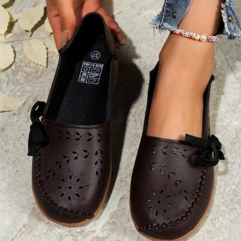 

2026 Hot Sale Ladies Shoes Slip-on Women s Flats Retro Casual Flat Shoes New Plus Size High Quality Light Flat Low Heels 36