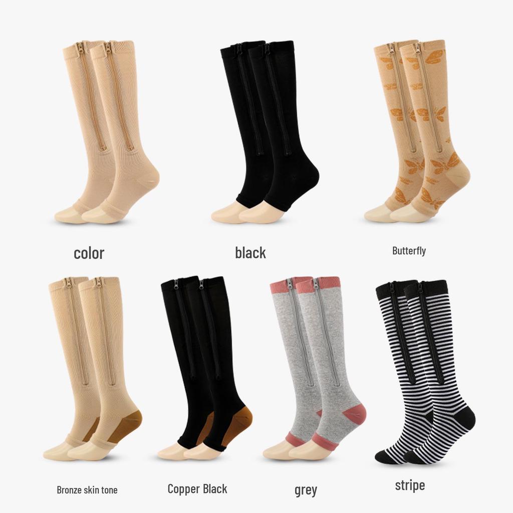Zippered Compression Sports Socks for Varicose Veins