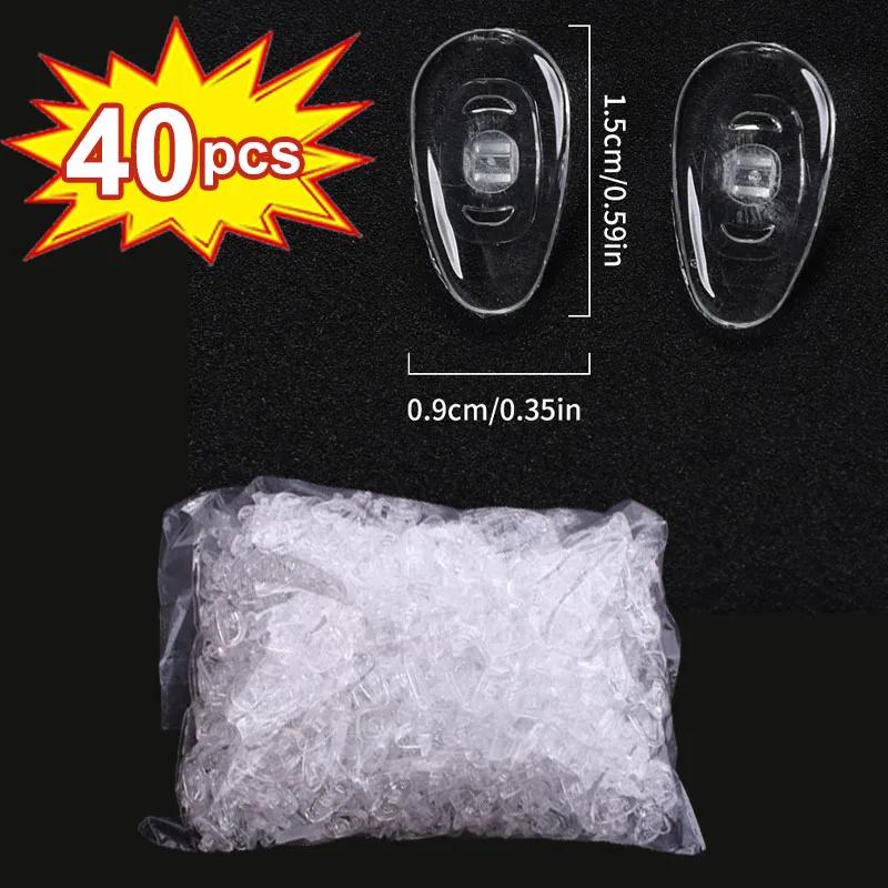 10/100PCS Air Chamber Clear Oval Eyeglass Nose Bracket Silicone Nose Pads Eyewear Anti-drop Sunglasses Glasses Accessories