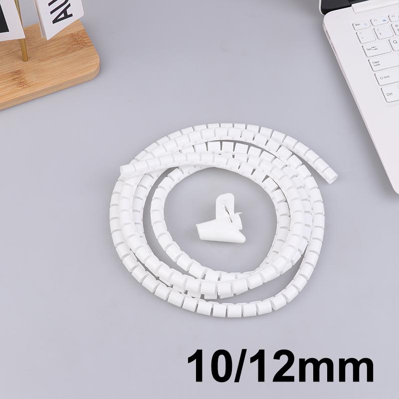 2m Cable Organizer Flexible Spiral Cable Wire Protector Computer Cord Protective Tube Clip Organizer Management Tools 16/10mm