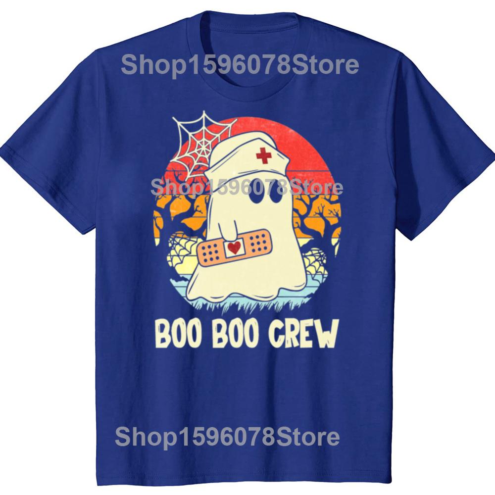 Funny Boo Boo Crew Nurse Halloween T Shirts Men Women Pure Cotton Humor Streetwear Tee Shirt Short Sleeve Unisex Loose Clothing