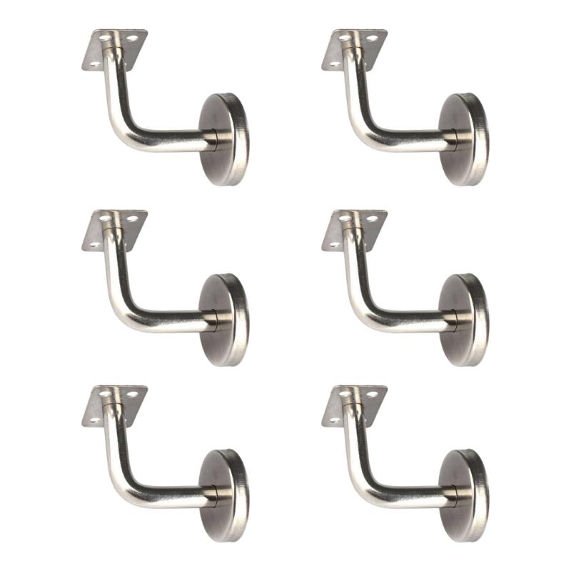 6Pcs Stainless Steel L Shaped Stair Handrail Brackets Wall Support Handrail Bracket for Modern Home And Commercial Use