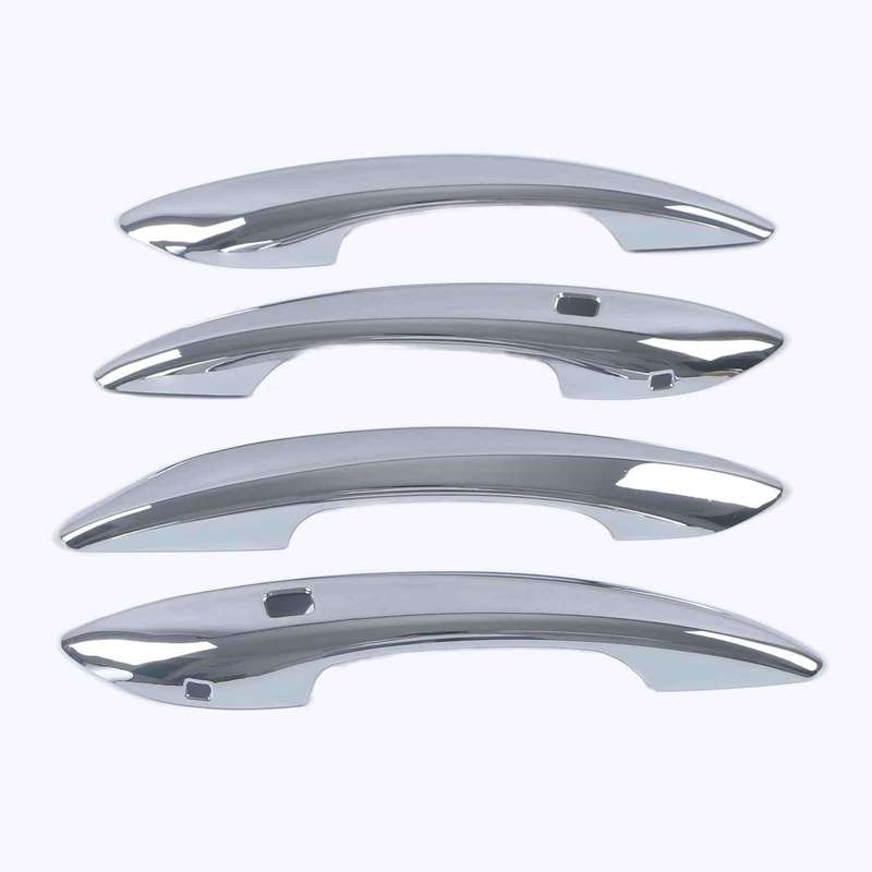 For Hyundai Sonata     ABS Chrome Carbon Fiber Black Car Door Handle Cover Trim Sticker Car Styling Accessories