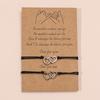 European Style Moon, Sun, Star & Heart Wax Cord Adjustable Couple Bracelet Set