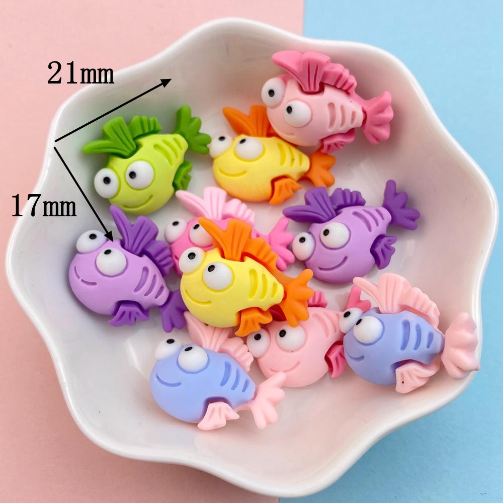 20Pcs New Cute Resin Crab, Lobster, Fish Ocean Series Flat Back Parts Embellishments For Hair Bows Accessories