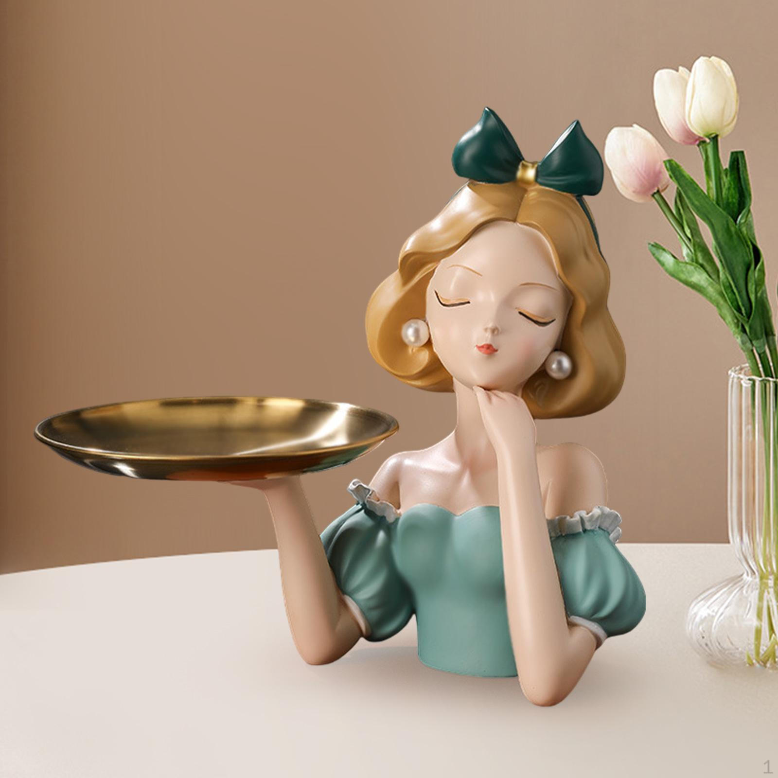 

Фигурка принцессы, подставка для ключей, контейнер для хранения сладостей, современное искусство, стильные мелочи зелёный