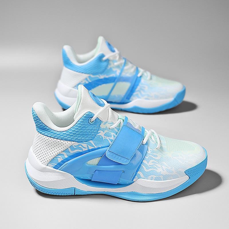 Autumn new basketball shoes men's low-top mesh Velcro friction ring sneakers casual primary and secondary school sports shoes