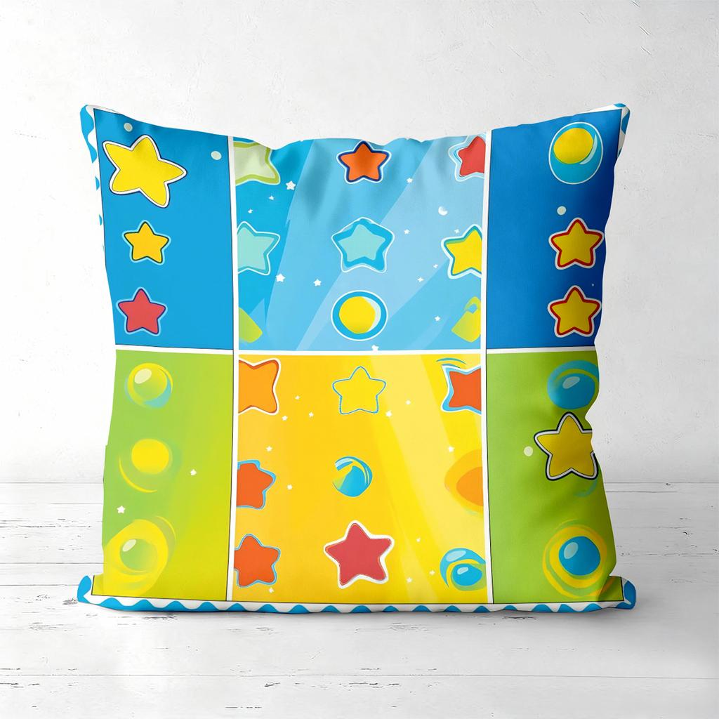# Colorful Star Print Throw Pillow Covers Pattern Cushion Cover Suitable For Sofa Bedroom Car Pillow Cover