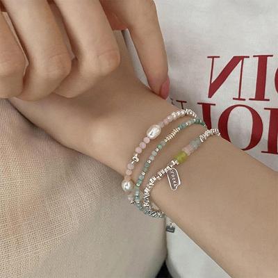 Damen Retro Kristallperlen & Silber Armband - Schlicht, Vielseitig, Modisch
