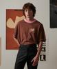 Beyond Closet [Collection Line] Hand-Print Detail Cotton Short Sleeve T-Shirt Brown