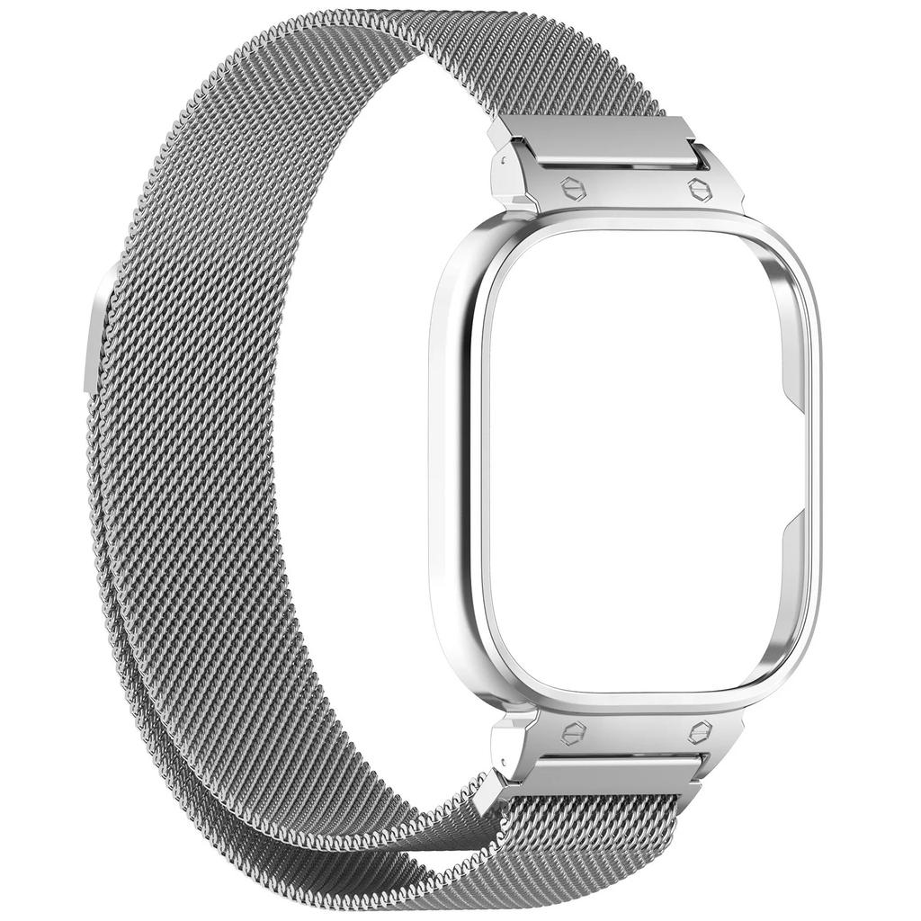 Cinturino Milanese+Custodia Metallica per Smartwatch Redmi Watch 4 Accessori Braccialetto per Redmi Watch 4 Guscio Protettivo in Acciaio Inossidabile