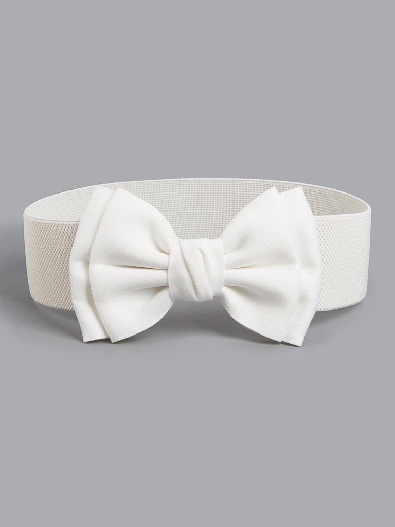 Women Big Bow Waistband Elastic Wide Waist Belt Fashion Solid Bowknot Waist Straps For Dress Decorate Clothes Accessories