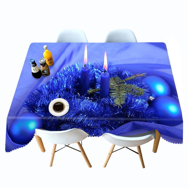 Thicken Cotton Christmas Tablecloth Golden Lantern And Tree Pattern Rectangular Round Table Cloth For Wedding Picnic Party