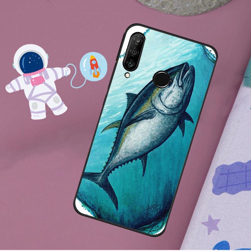 Bluefin Tuna For Huawei Nova 12s 12i 11i 8i Y73 Y72 Y61 Y91 Y90 Y70 Y60 9 10 SE P30 P40 Lite P60 Pro Case