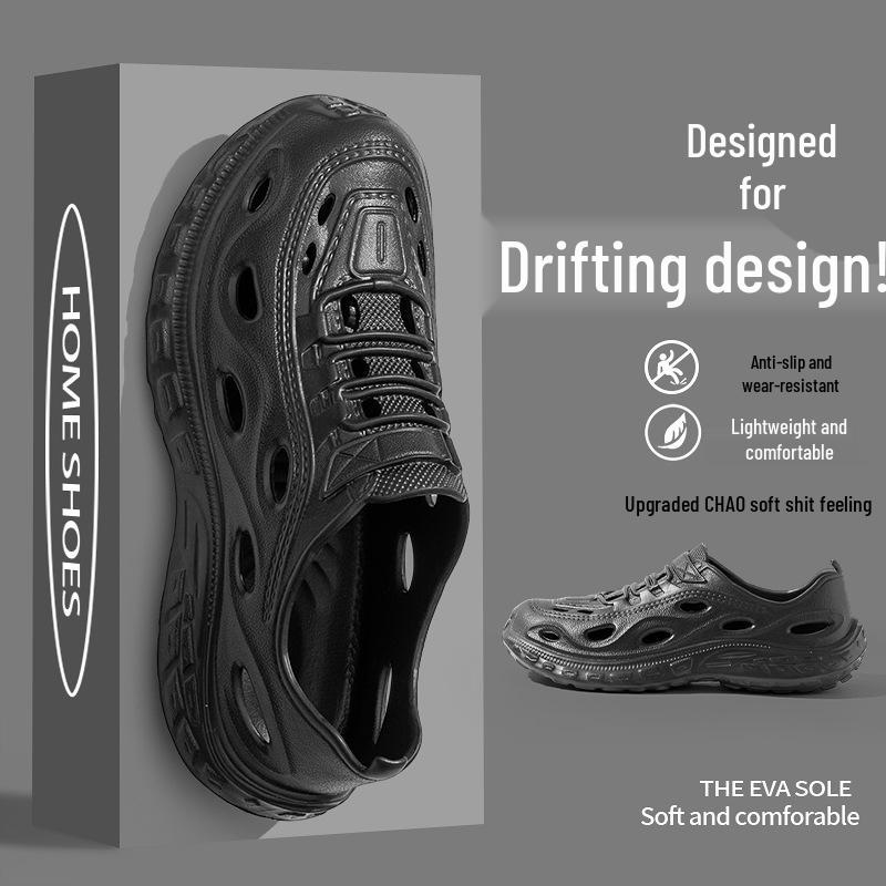 Men's Summer EVA Quick-Dry Non-Slip Closed-Toe Beach Sandals for Outdoor Sports and Camping