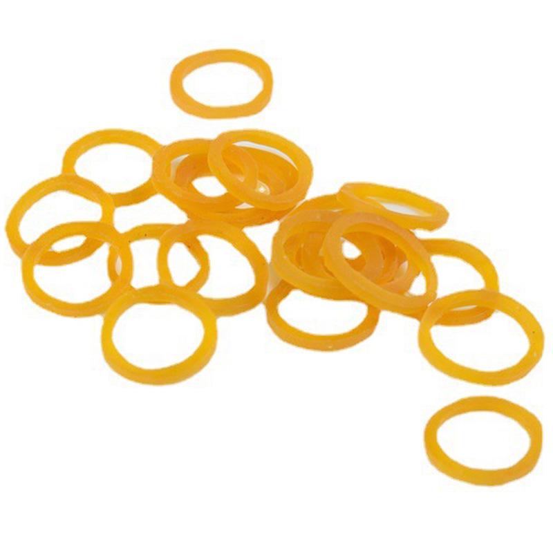 Cowhide Rubber Band - 1cm Outer Diameter Yellow Leather Rings for Tying Vegetables and Bundling Money