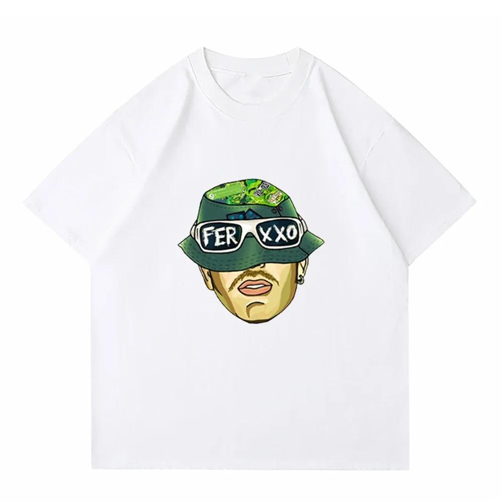 Ferxxo T Shirt Men Rapper Feid Merch Printed Tshirts Summer Casual Short Sleeve Tee Oversized Hip Hop T-Shirts Streetwear Tshirt