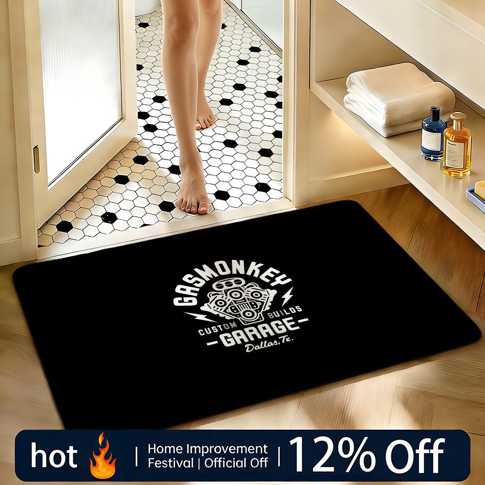 Soft Absorbent Non-Slip Rug Brand Gas Monkey Garage Floor Mat Home Decor Doormat Bedroom Floor Mat Shower Carpet