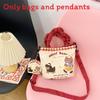 Canvas Cartoon Cat And Bear Print Bucket Bag With Zipper Inner Pocket For Daily Outings
