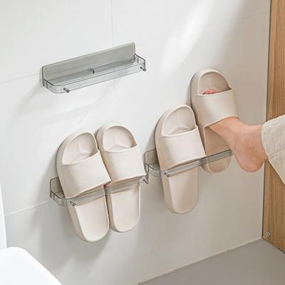 Waterproof Transparent Strong Load Bearing Space-saving Slippers Rack Wall Mounted Punch-free Drain Shoes Shelf Washroom Supplies