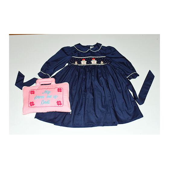 Dress Smocking Dress Embroidery Smocking Dress Cloth Picture Book Smocking Dress & Cloth Dress Up Bag Navy Blue Snowman 95 & My Dress Up Doll Dress