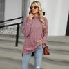 Women S High Neck Loose Long Sleeve Split T Shirt Top