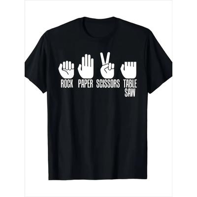 European Size High-Quality Short-Sleeve T-Shirt for Men Featuring a Rock-Paper-Scissors Design, Perfect for Casual Wear, Fitness, And  Summer Fashion.