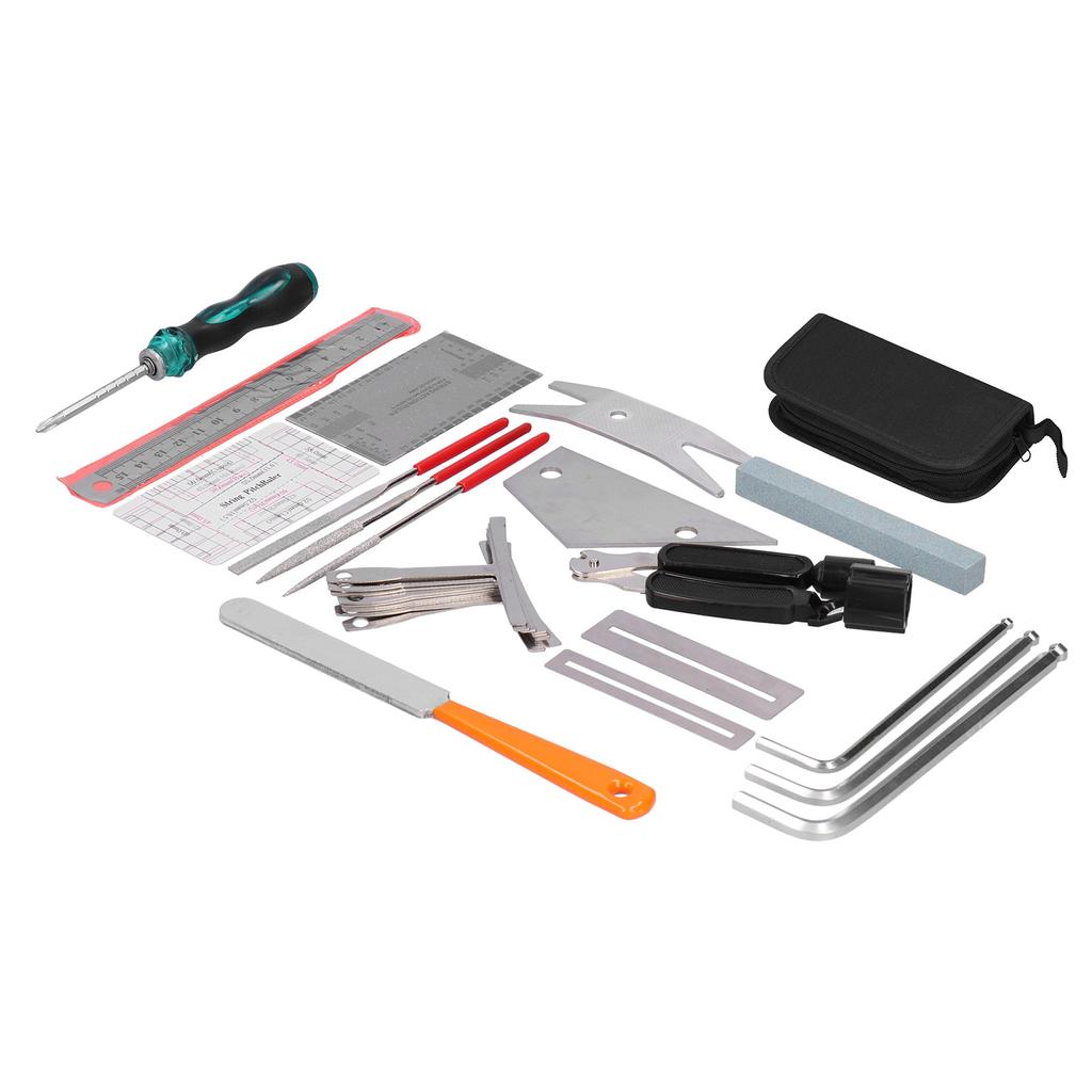 Guitar Repair Tools Polished File Stainless Steel Musical Instrument Measuring Adjustment Kit