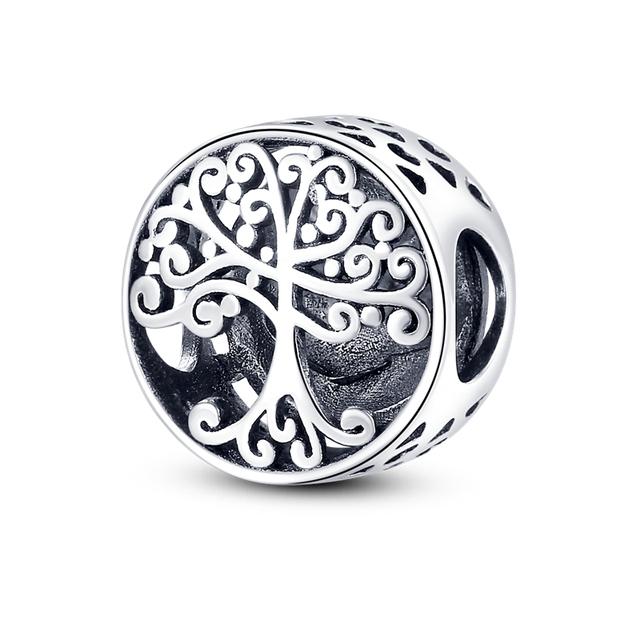 Charms Pendenti in Argento 925 Adatti per Braccialetti Fai da Te Terra Cuore Albero Stella Famiglia Fatima per Collane Pendenti