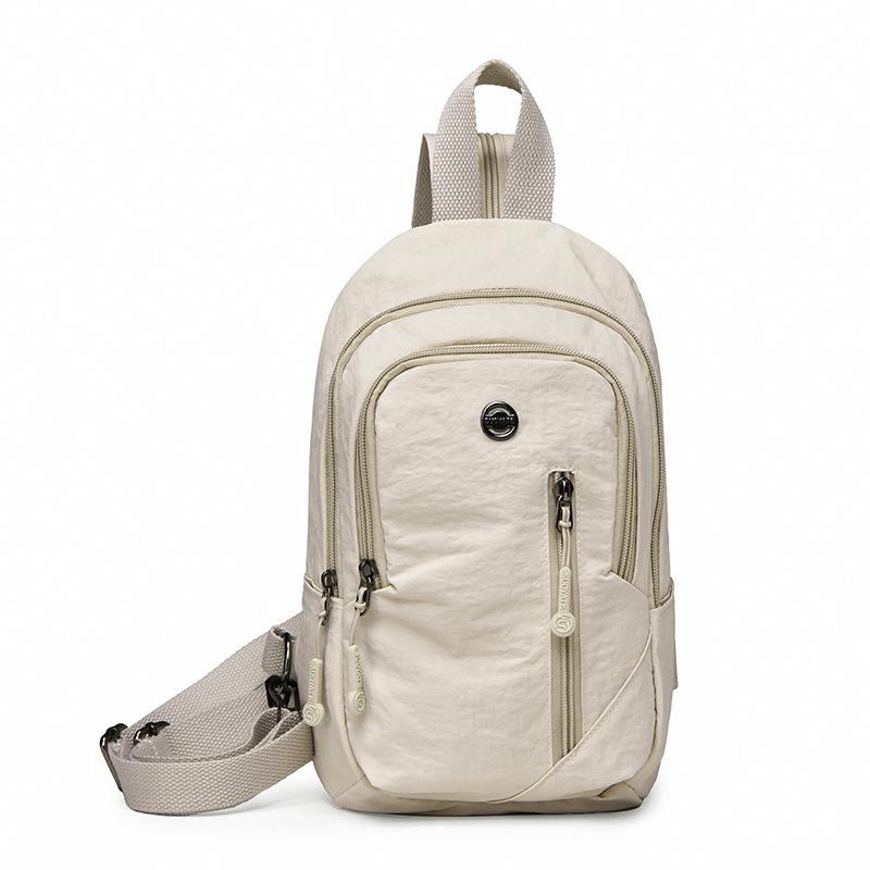 

Chest Bag Lightweight Water-repellent Nylon Bag Shoulder Handbag Multi-functional Women s Backpack білий