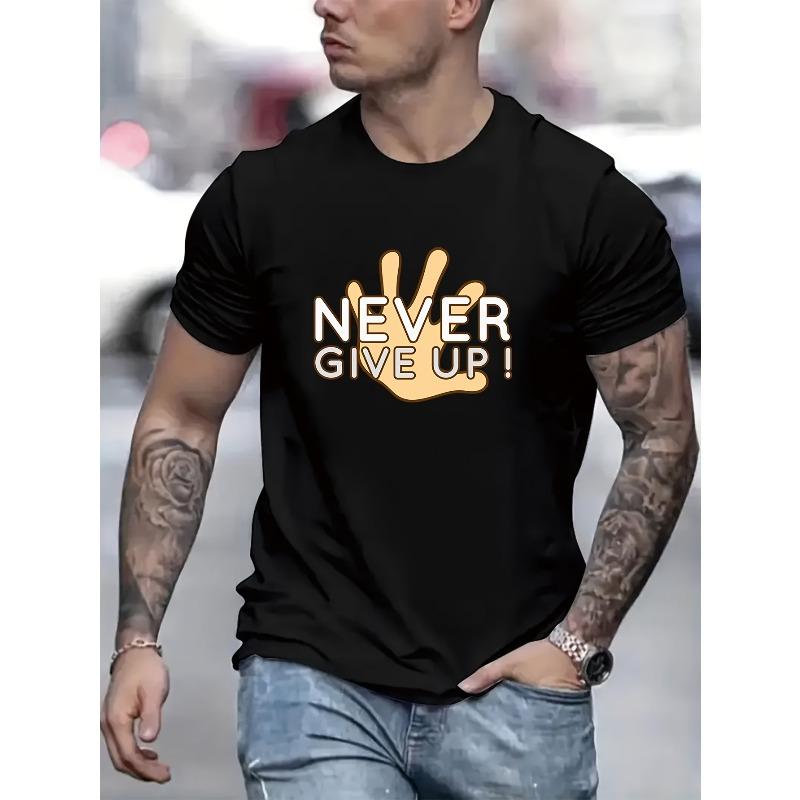 

European sizes Fashion Casual Men S Letter Print T-Shirt 4XL