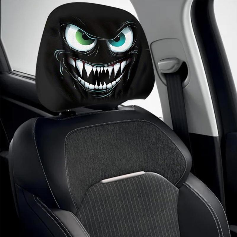 Upgrades Cartoon Evil Eyes Headrest Covers Strong Kids Friendly Designs Headrest Protector for Car Interior Protection