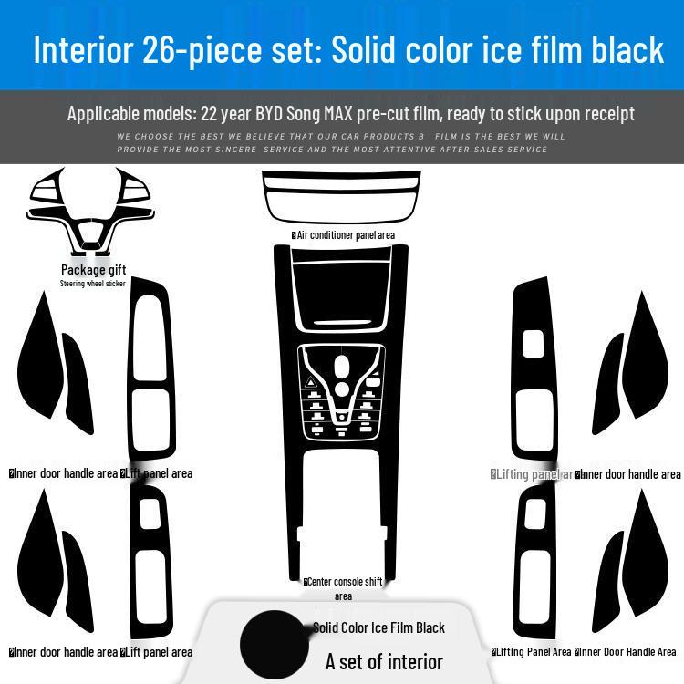 BYD Song Max 21-22 Kohlefaser Mittelkonsolenaufkleber - Gebürstet Schwarz Innenraumverkleidung