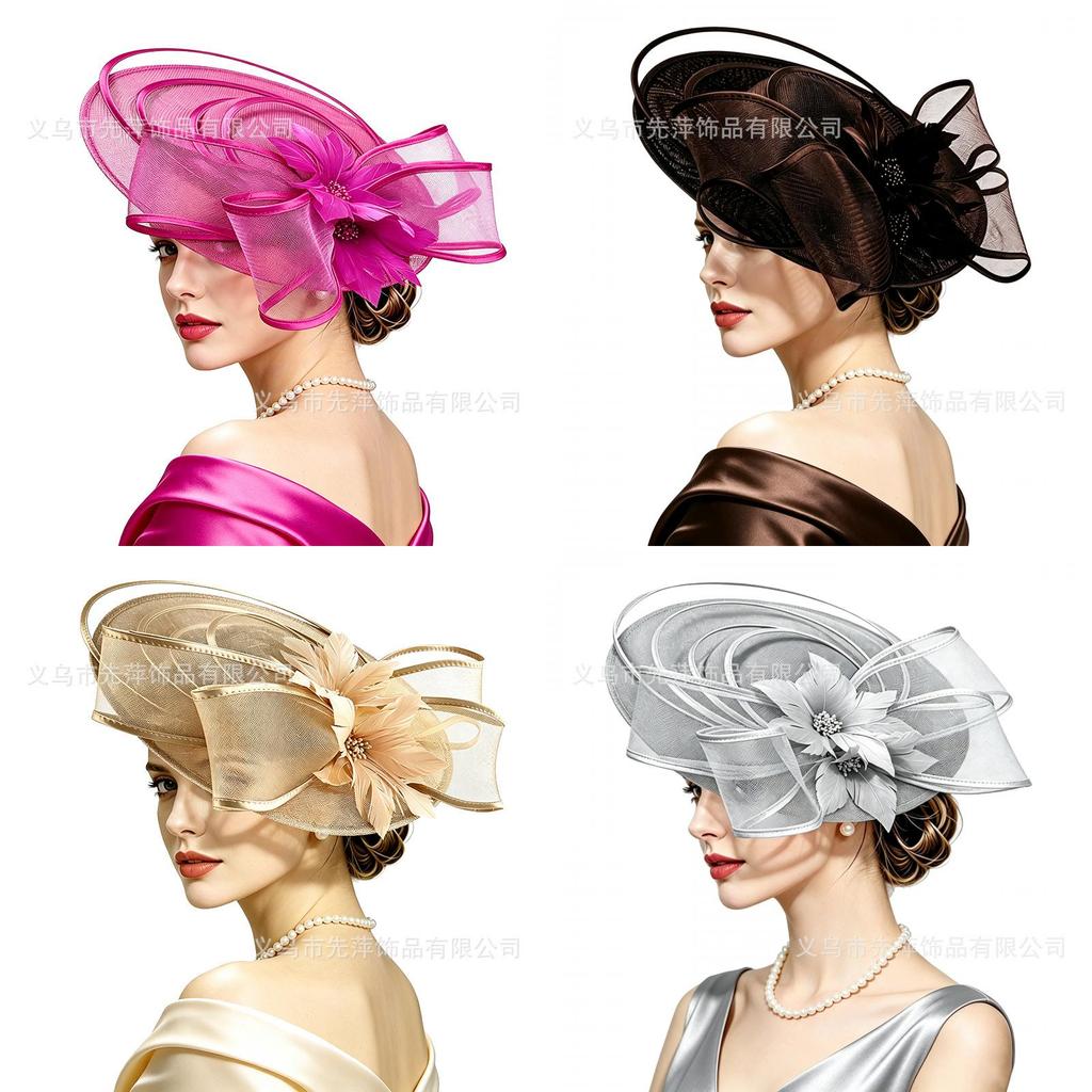 Vintage Flower Embellished Top Hat For Weddings And Costume Parties