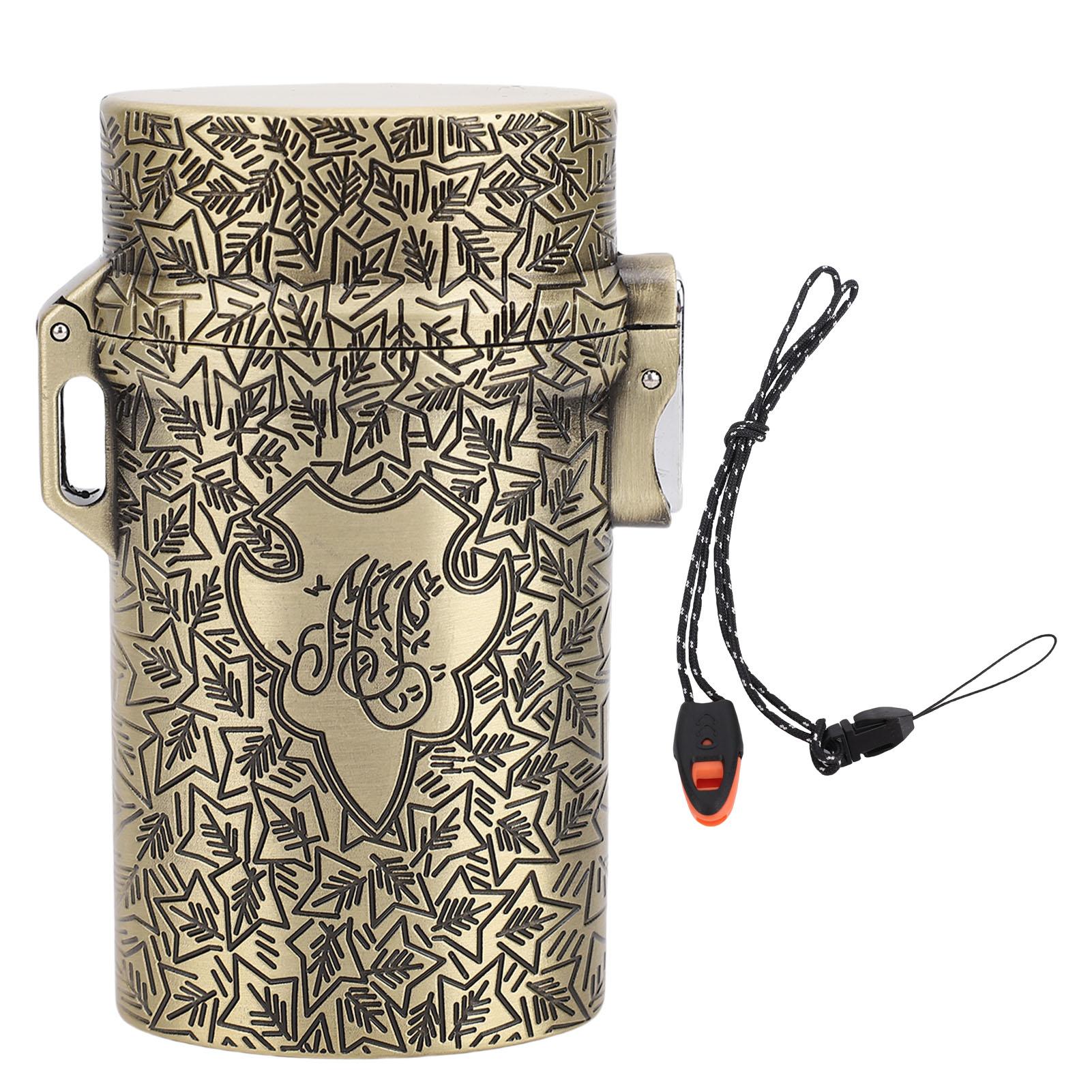 

Metal Storage Bottle Water Proof Multifunctional Aluminum Alloy Airtight Container for Outdoor Campi Bronze