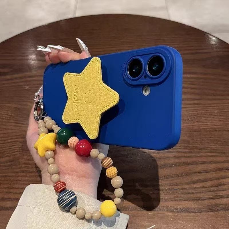 Leather Pentagram Bracket Hand Rope Redmi Note12/14Pro Mobile Phone Case K80 Xiaomi 12/15Pro Female K70