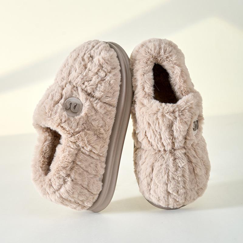 Premium Fashion Cotton Slippers 2025 Autumn and Winter New Indoor Home Non-slip Warm Fluffy Slippers Half-drag Cotton Shoes