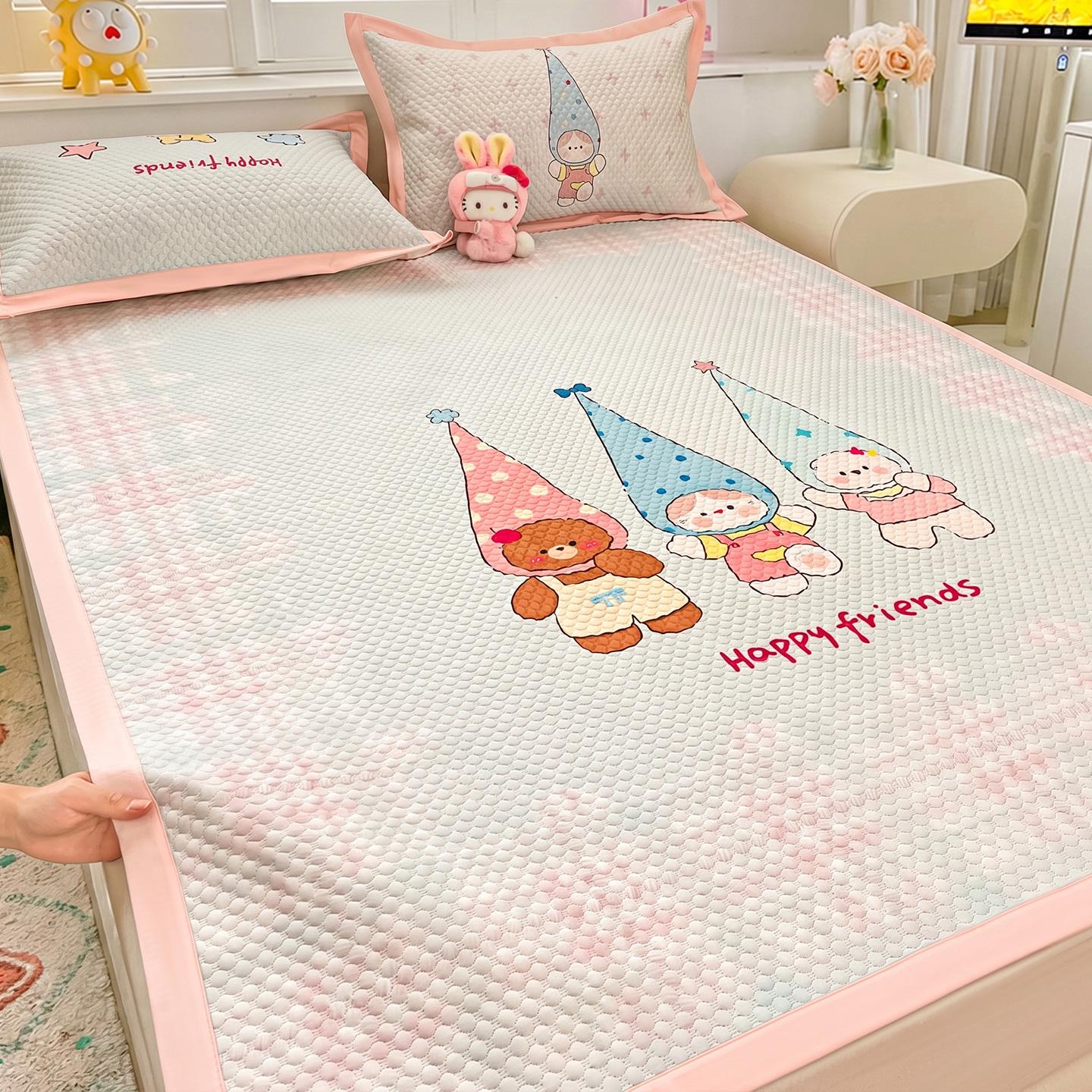 2026 Ice Bean Silk Cooling Mat: Washable, Soft, Summer Dorm AC Pad 90cm*200cm, 2-piece set
