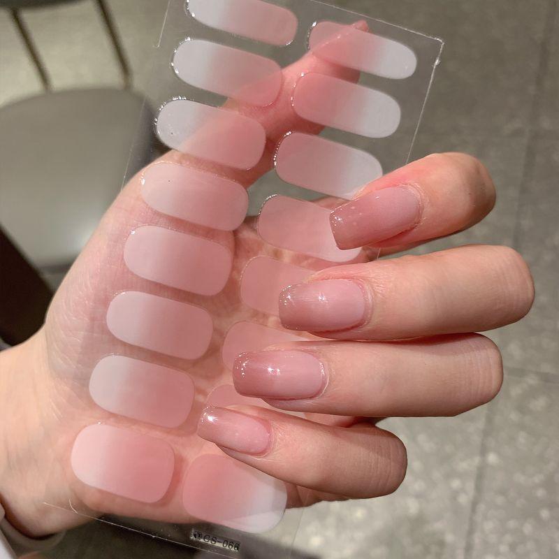 

Новое поступление Градиентные высококачественные гелевые наклейки для ногтей УФ-сушка не требуется Водонепроницаемые и прочные Нелегко отклеить Наклейки для ногтей Pink 2