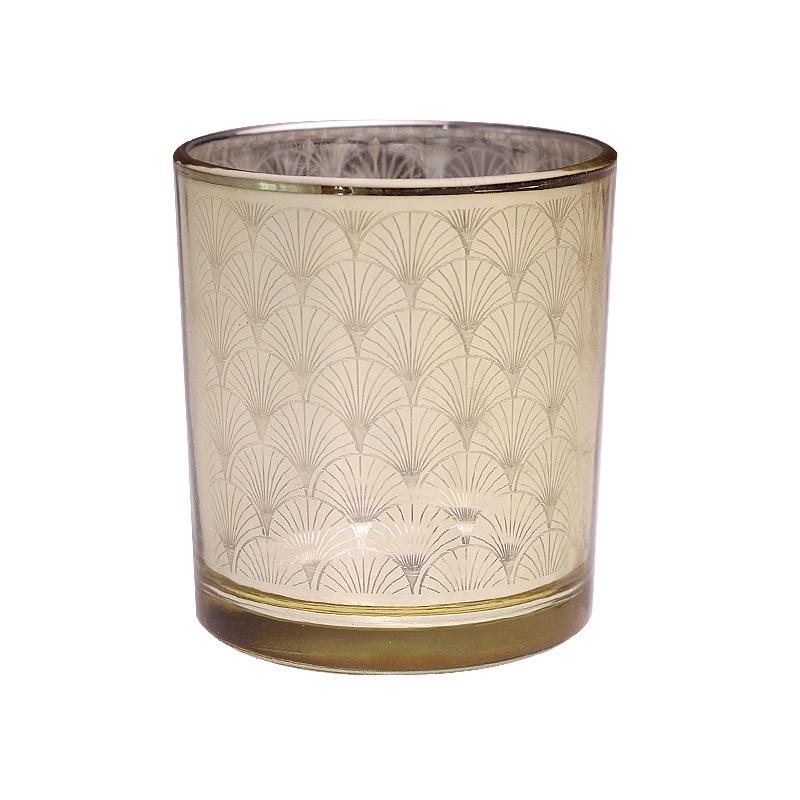 200ML 7oz Glass Luxury Custom Candle Holder Black Electroplated Christmas Candle Jars
