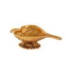 Leaf Shaped Diya In Metal Antique Golden 5.5 X 3 X 1.75 Inch